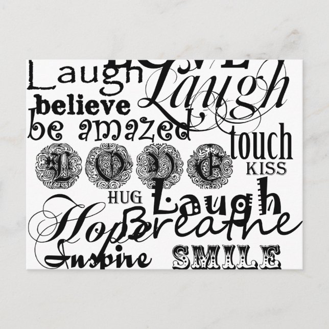 Vintage Text Life Advice Apparel and Gifts Postcard (Front)