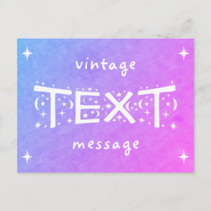 Vintage Text Message Purple Blue Postcard