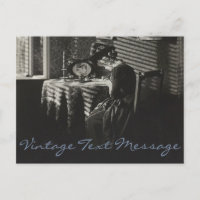 Vintage Text Message Woman Writing Letter