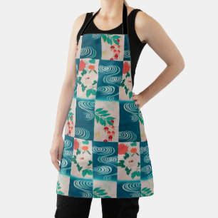 Vintage Textile, Flower and Running water Apron