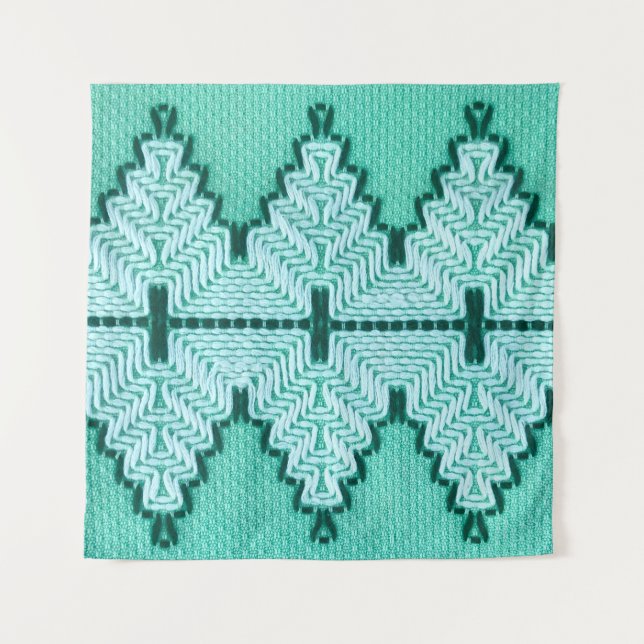 Vintage Textile Yarn Couching Technique With Graph Tapestry (Front)