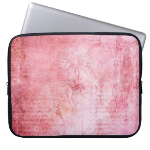 Vintage texture scrapbook pink laptop sleeve