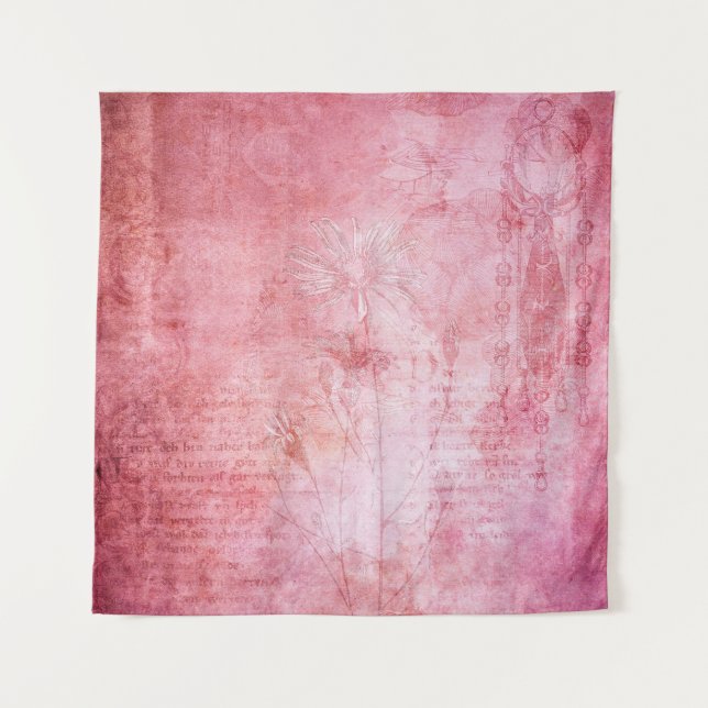 Vintage texture scrapbook pink tapestry (Front)
