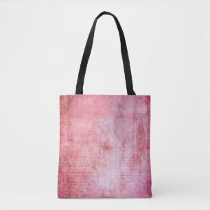 Vintage texture scrapbook pink tote bag