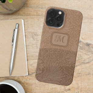 Vintage Texture Style Mixed Brown Stripe Initial iPhone 13 Pro Max Case