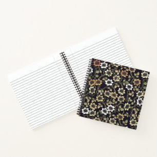 Vintage Textured Anemone Floral Background Notebook