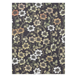 Vintage Textured Anemone Floral Background Tablecloth