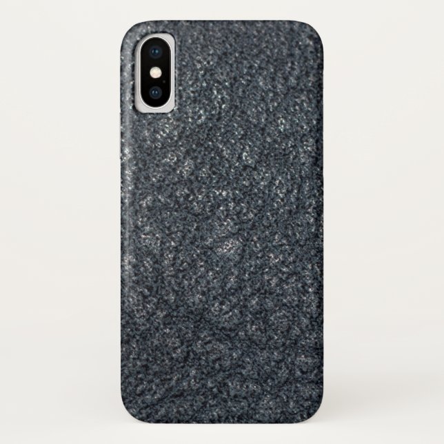 Vintage Textured Black Leather Case-Mate iPhone Case (Back)