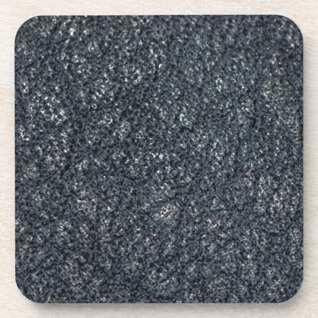 Vintage Textured Black Leather Coaster (Front)
