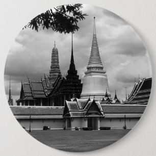 Vintage Thailand Bangkok Chapel Royal Palace 6 Inch Round Button