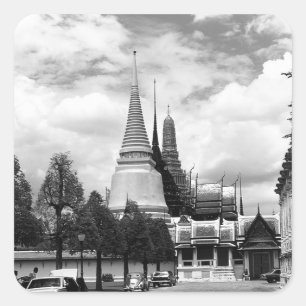 Vintage Thailand Bangkok Chapel Royal Palace Square Sticker
