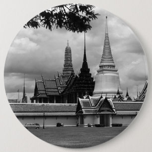 Vintage Thailand Bangkok Chapel Royal Palace view 6 Inch Round Button