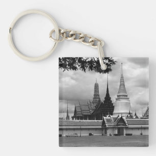 Vintage Thailand Bangkok Chapel Royal Palace view Keychain