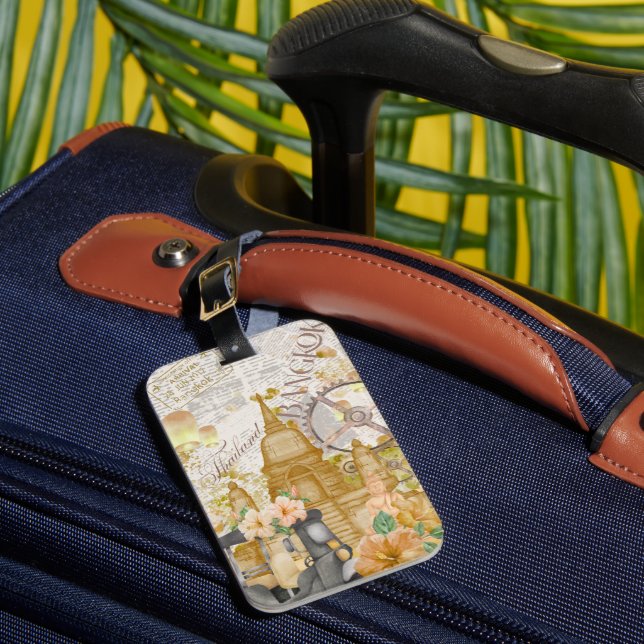 Vintage Thailand Luggage Tag (Front Insitu 1)