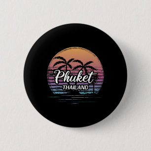 Vintage Thailand Vacation Travel Asia Thai Beach P 2 Inch Round Button
