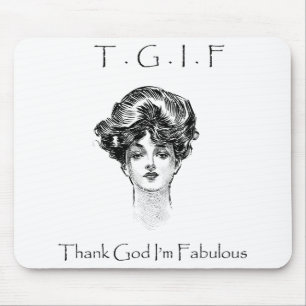 Vintage Thank God I'm Fabulous Mousepad
