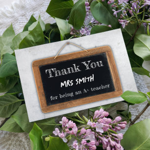 Vintage Thank You A+ Teacher Chalk Board School Postcard