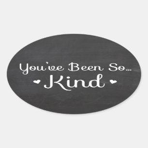 Vintage Thank You Black And White Chalkboard Oval Sticker