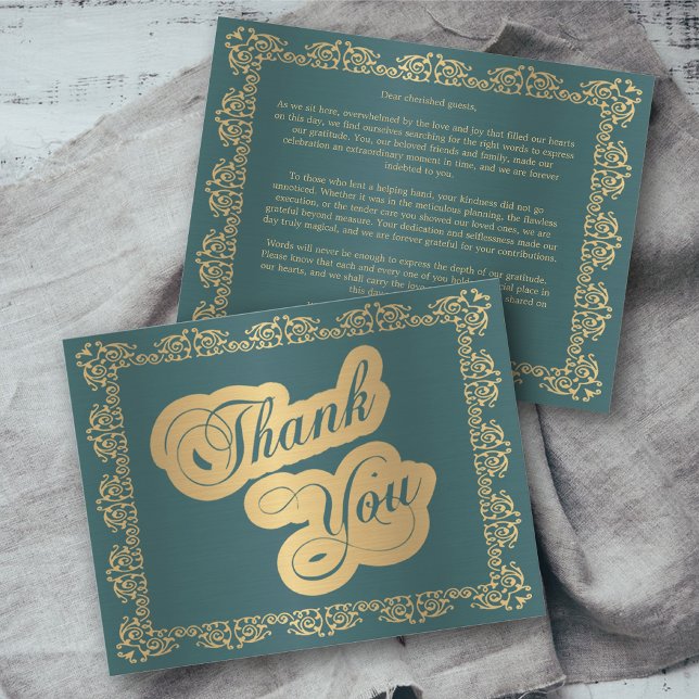 Vintage Thank You Blue and Gold card (Creator Uploaded)