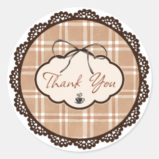 Vintage Thank You Coffee Sticker