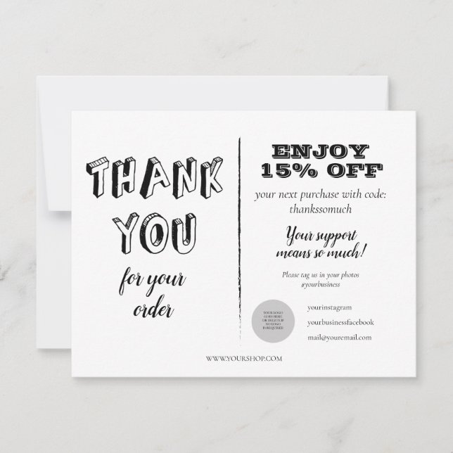 Vintage Thank You For Order Discount (Front)