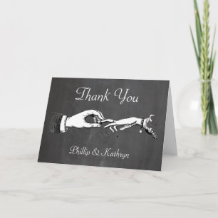 Vintage Thank You Personalized Wedding Ring Card