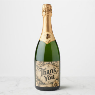 Vintage Thank You Sparkling Wine Label