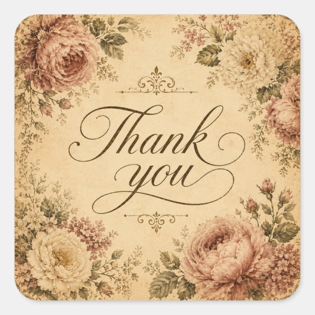 vintage thank you sticker (Front)