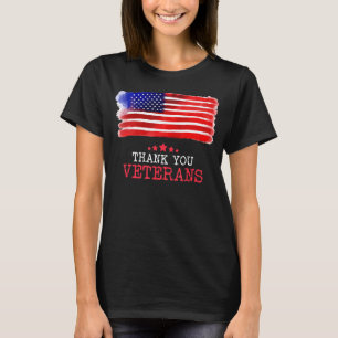 Vintage Thank You Veterans Day American Flag Veter T-Shirt