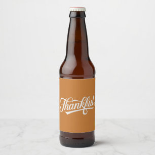 Vintage Thankful Thanksgiving Fall Gift Beer Bottle Label