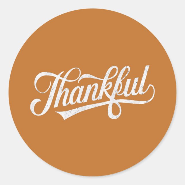 Vintage Thankful Thanksgiving Fall Gift Classic Round Sticker (Front)