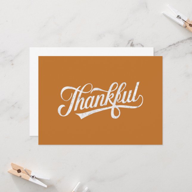 Vintage Thankful Thanksgiving Fall Gift Invitation (Front/Back In Situ)