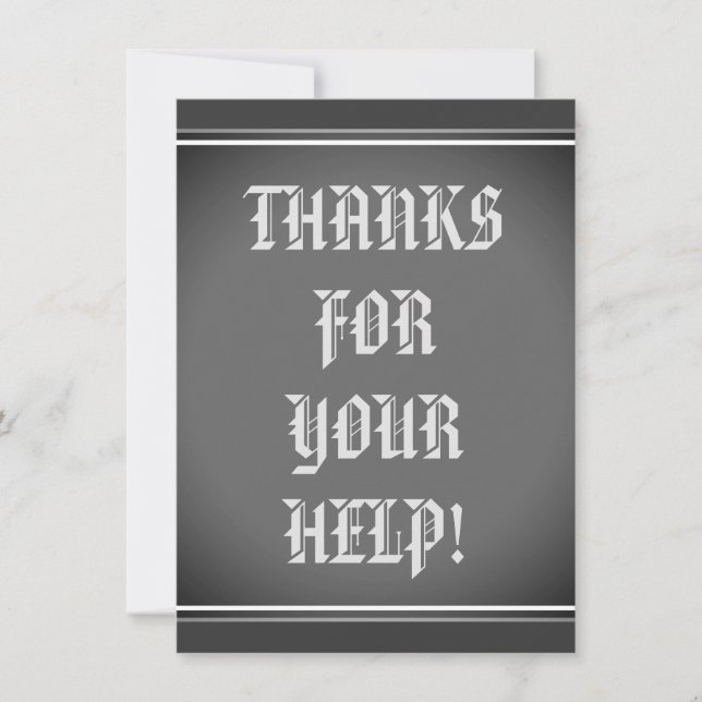 Vintage "THANKS FOR YOUR HELP!" Card (Front)