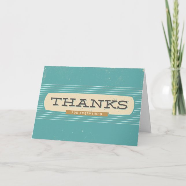 Vintage Thanks Thank You Card (Front)