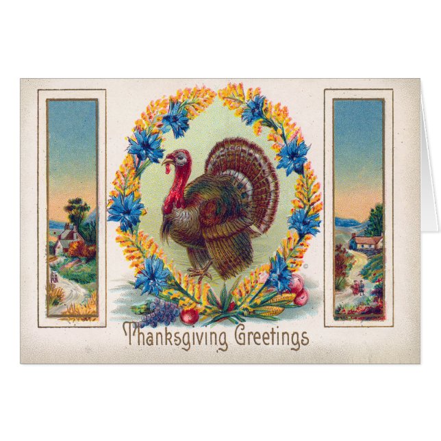 Vintage Thanksgiving Card (Front Horizontal)