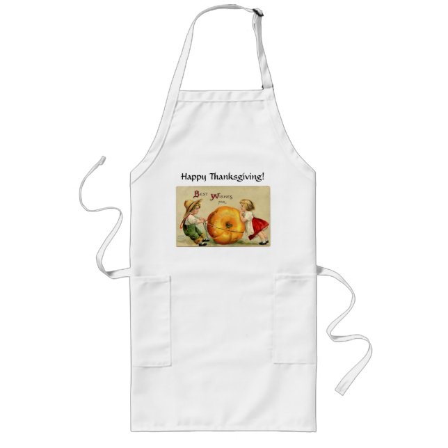 Vintage Thanksgiving Children Long Apron (Front)