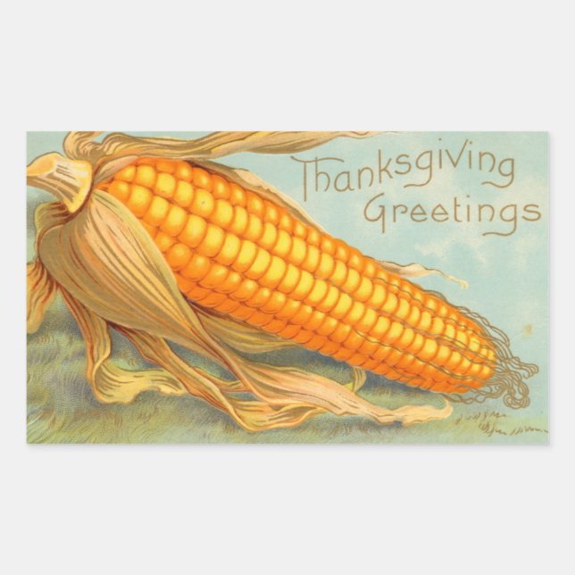 Vintage Thanksgiving Corn Husk Sticker (Front)