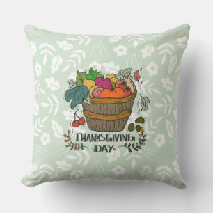 Vintage Thanksgiving Day Design Throw Pillow