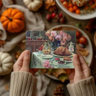 Vintage Thanksgiving Day Turkey Dinner Card