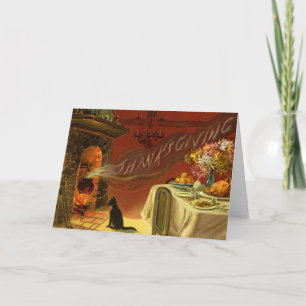 Vintage Thanksgiving Dinner Greeting Card