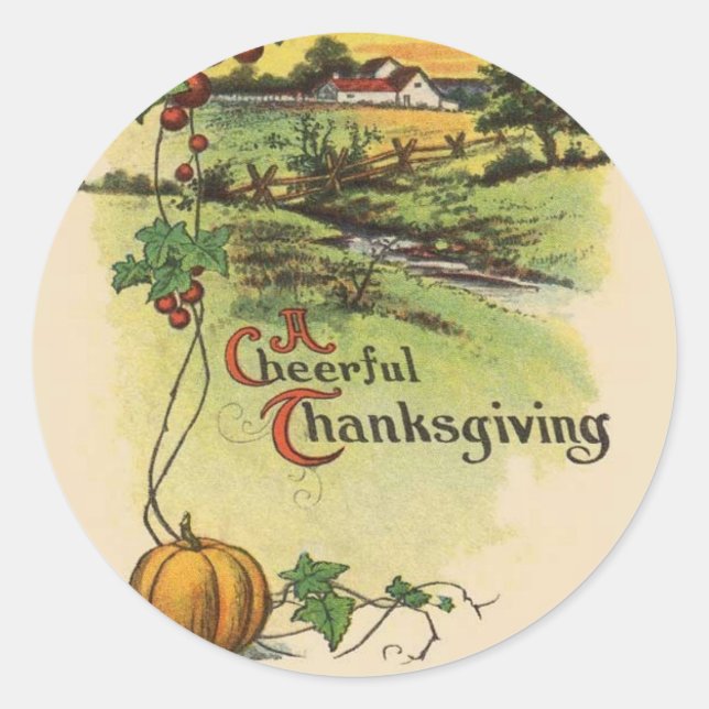Vintage Thanksgiving | Farm Stickers (Front)