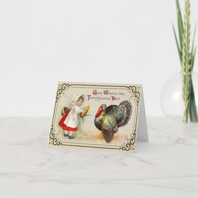 Vintage Thanksgiving Greeting Card (Front)