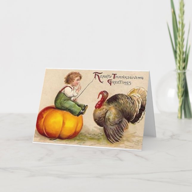 Vintage Thanksgiving Greeting Card (Front)