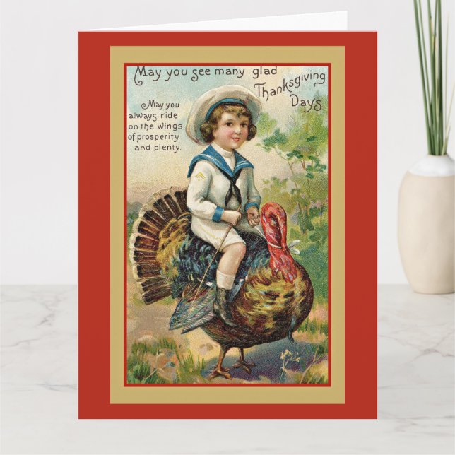Vintage Thanksgiving Greetings Card (Front)
