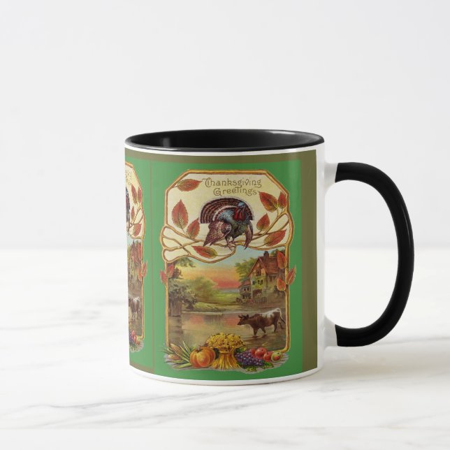 Vintage Thanksgiving Greetings Mug (Right)
