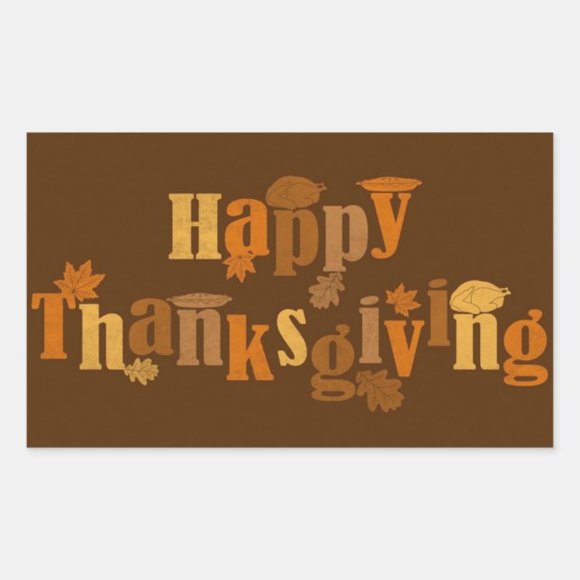 Vintage Thanksgiving Greetings Sticker (Front)