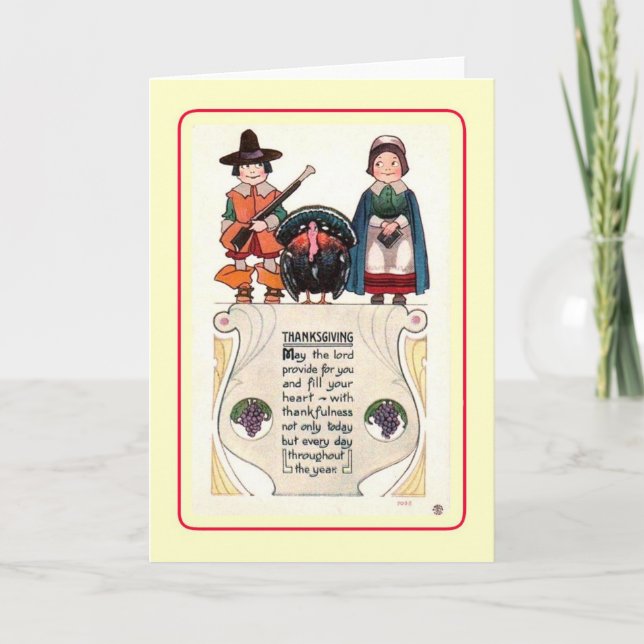 Vintage Thanksgiving Holiday Card (Front)