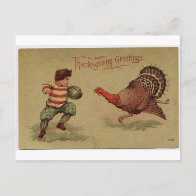Vintage Thanksgiving Holiday Postcard (Front)