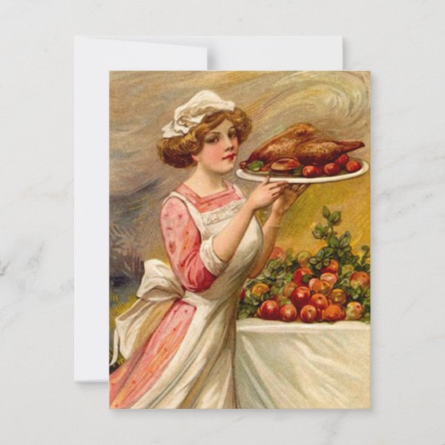 Vintage Thanksgiving Holidays FÊTES INVITATIONS (Devant)