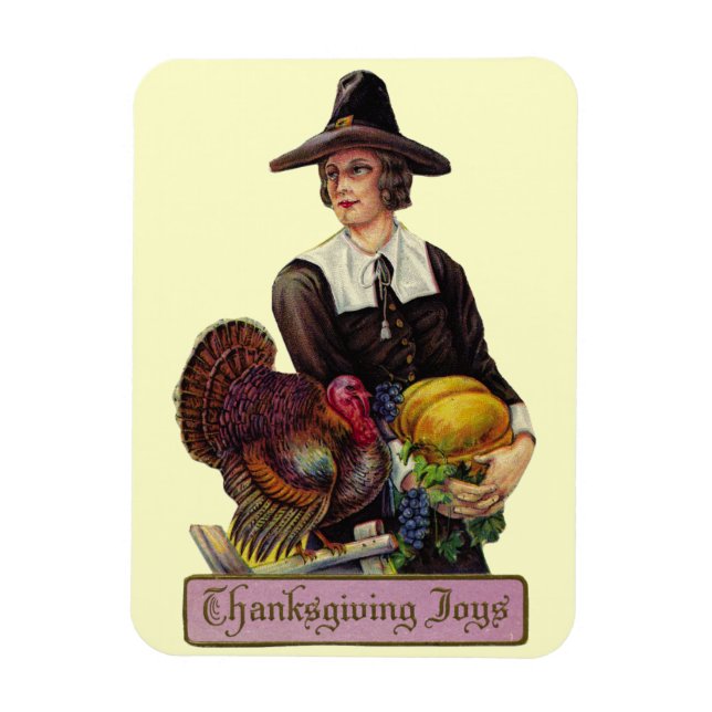 Vintage Thanksgiving Joy Magnet (Vertical)